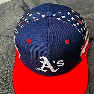 Oakland A's USA flag baseball cap